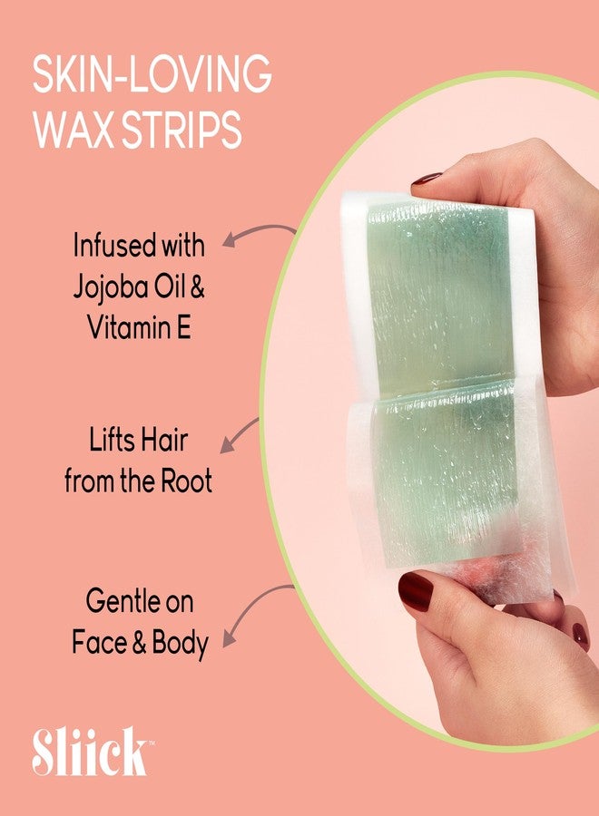 Sliick Ready-to-Use Wax Strips for Hair Removal – 40 Hair Removal Strips for Women with Jojoba Oil & Vitamin E, Includes 6 Post Wax Wipes - Image 4